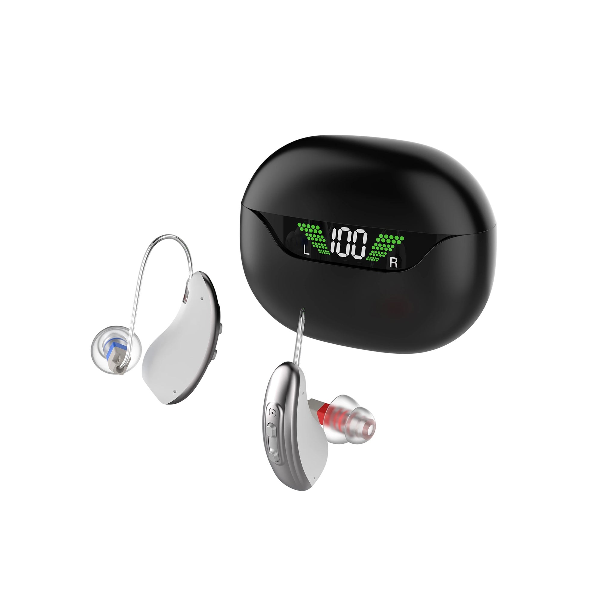 NOVAHEAR GM-323 Behind the Ear Hearing Aids For Seniors Rechargeable With Hearing Aids Accessories | GM-323 Comfortable Rechargeable BTE Design With 12H Battery Life and Fast 1H Charging