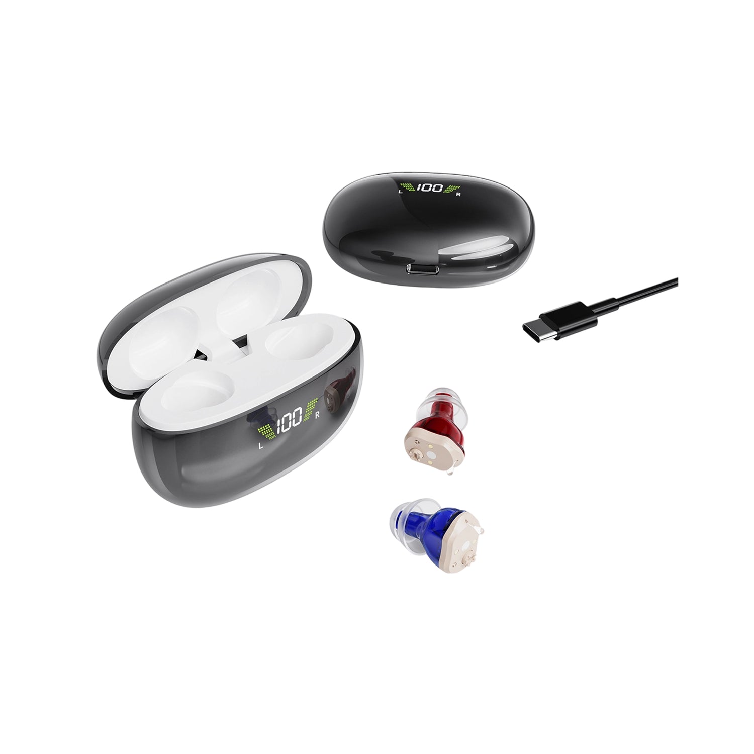 NOVAHEAR GM-932 Mini Ear Buds Hearing Aid Earbuds For Seniors Rechargeable With Hearing Aids Accessories Compact In-Ear Design With 8H Daily Use For Clear Sound