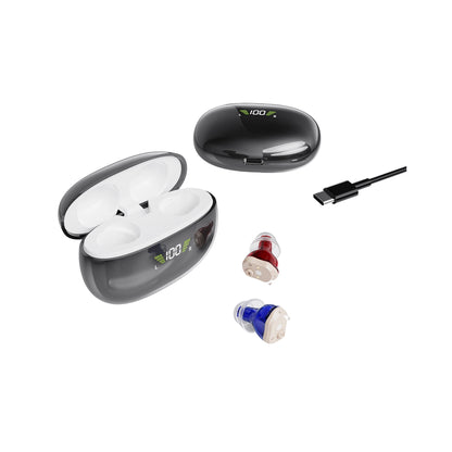 NOVAHEAR GM-932 Mini Ear Buds Hearing Aid Earbuds For Seniors Rechargeable With Hearing Aids Accessories Compact In-Ear Design With 8H Daily Use For Clear Sound