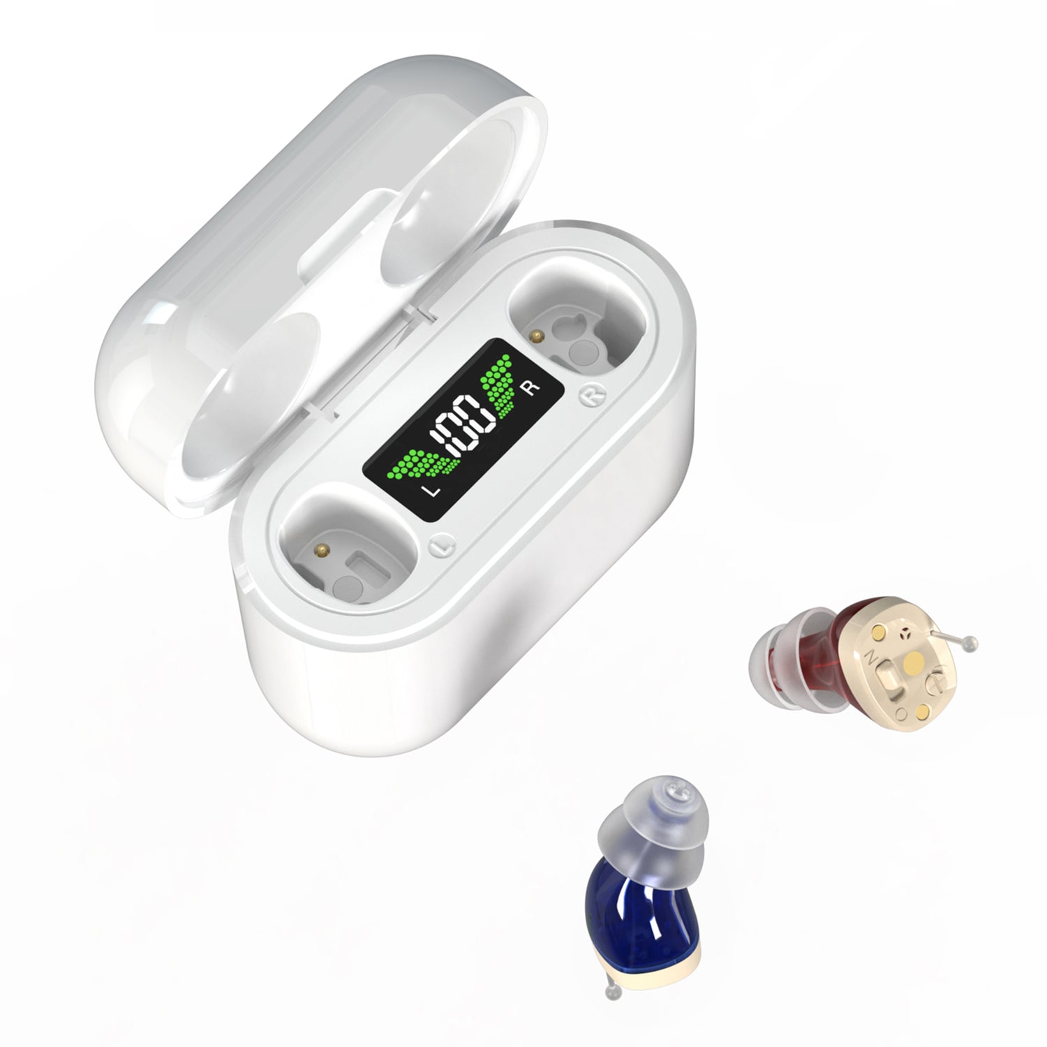 NOVAHEAR GM-912T Mini Ear Buds Hearing Aid Earbuds For Seniors Rechargeable With Hearing Aids Accessories Invisible In-Ear Design For Comfortable Daily Sound Support